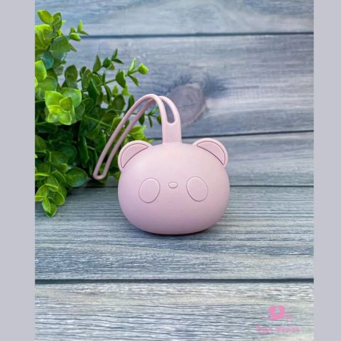 Силиконовый контейнер для соски, розовый