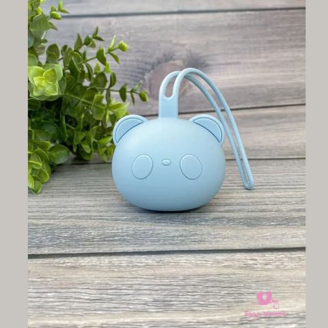 Силиконовый контейнер для соски, голубой