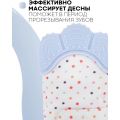 Прорезыватель для зубов детский (силиконовый грызунок перчатка с регулируемой липучкой) цвет голубой